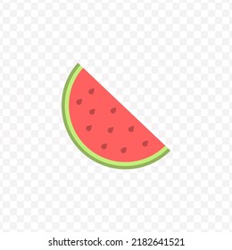 Vector illustration of Watermelon slice icon sign and symbol. colored icons for website design .Simple design on transparent background (PNG).