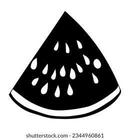Vector illustration. Watermelon slice silhouette. Juicy fruit. Logo.