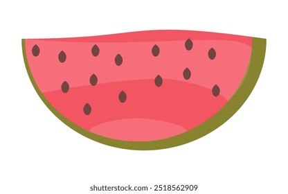 Vector illustration of a watermelon slice, symbolizing juicy, fresh summer fruit.