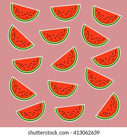 vector illustration of watermelon slices
