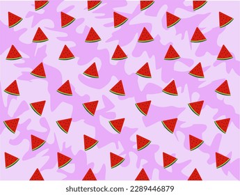 vector illustration of watermelon slices composition as background for design needs