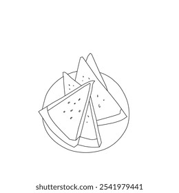 vector illustration of watermelon slices suitable for children's coloring books