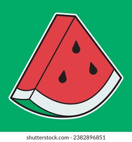 Vector illustration of a watermelon wedge