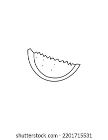 Vector illustration of a watermelon wedge isolated on white background. watermelon coloring Page Isolated for Kids. for home decor such as posters, wall art, tote bag, t-shirt print, sticker.