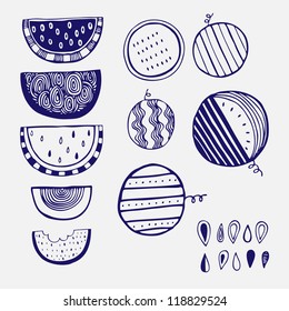 Vector illustration with watermelons