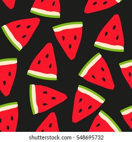 Vector illustration with watermelons. 