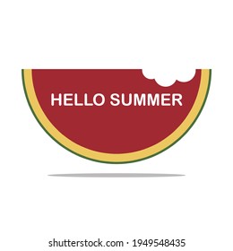 Vector illustration watermelons and lettering hello summer