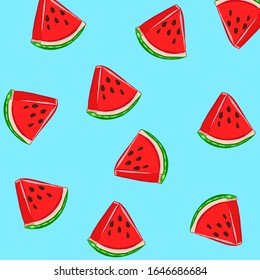 vector illustration of watermelons, summer, sweet, juicy, fruits, tropics, vacation, sun EPS10