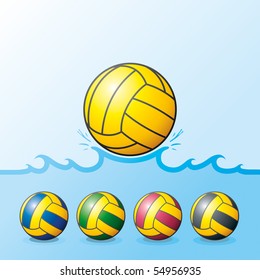 Vector illustration of waterpolo balls. "Full compatible. Created with gradients. Named in layers"