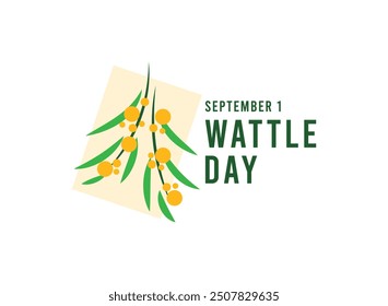 Vector Illustration of Wattle Day. September 1. Flat design vector. Eps 10.