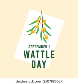 Vector Illustration of Wattle Day. September 1. Eps 10.