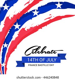 Vector illustration of a Wave background for France Bastille Day.