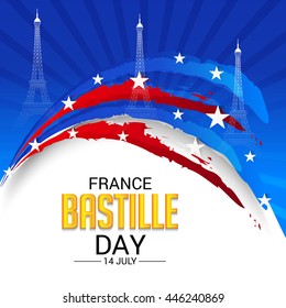 Vector illustration of a Wave background for France Bastille Day.