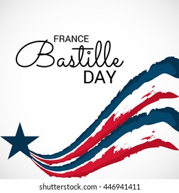 Vector illustration of a Wave Background for France Bastille Day.