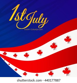 Vector illustration of Wave Background for Happy Canada Day.