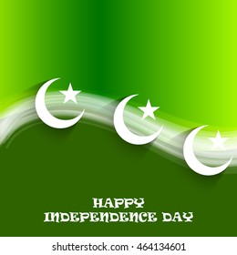 Vector illustration of a Wave background for Pakistan Independence Day.