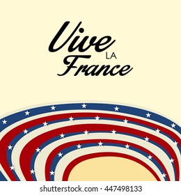 Vector illustration of a wave background with stylish text for France Independence Day.