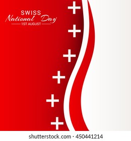 Vector illustration of a Wave background for Swiss National day, Switzerland Independence Day. 
