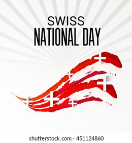 Vector illustration of a Wave background for Swiss National day, Switzerland Independence Day. 