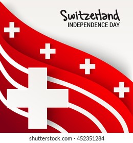Vector illustration of a Wave background for Swiss National Day.