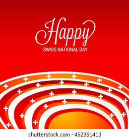 Vector illustration of a Wave background for Swiss National Day.