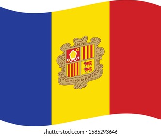 Vector illustration of Wave flag of Andorra on white background