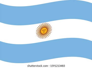 vector illustration of Wave flag of Argentina