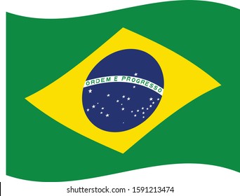 vector illustration of Wave flag of Brazil