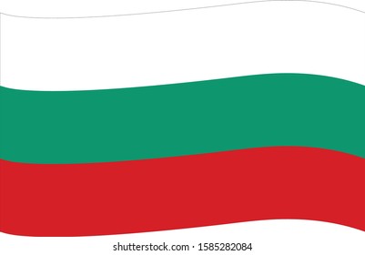 Vector illustration of Wave flag of Bulgaria on white background