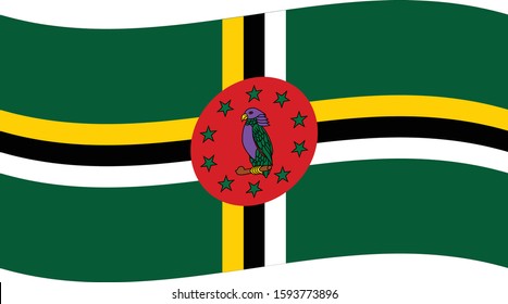 vector illustration of Wave flag of Dominica