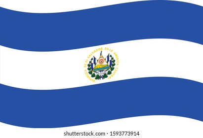 vector illustration of Wave flag of El Salvador