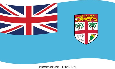 vector illustration of Wave flag of Fiji