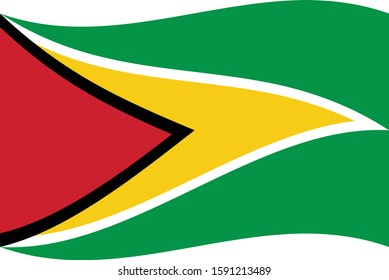 vector illustration of Wave flag of Guyana