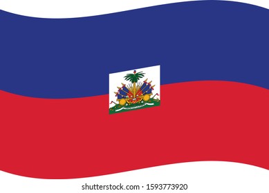 vector illustration of Wave flag of Haiti 