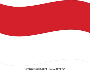 vector illustration of Wave flag of Indonesia