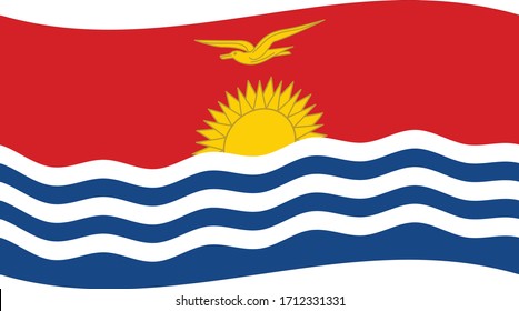 vector illustration of Wave flag of Kiribati