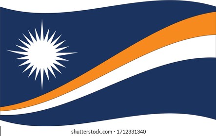 ilustración vectorial de la bandera ondulada de las Islas Marshall