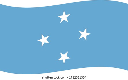 vector illustration of Wave flag of Micronesia