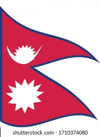 vector illustration of Wave flag of Nepal