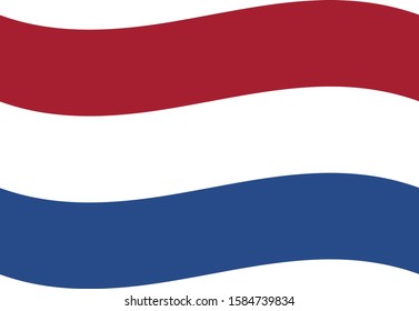 Vector illustration of Wave flag of Netherlands on white background