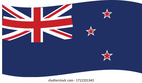 vector illustration of Wave flag of New Zealand