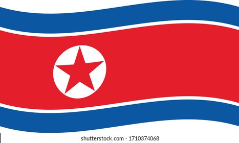 vector illustration of Wave flag of North Korea