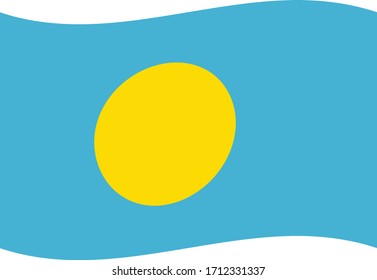 vector illustration of Wave flag of Palau