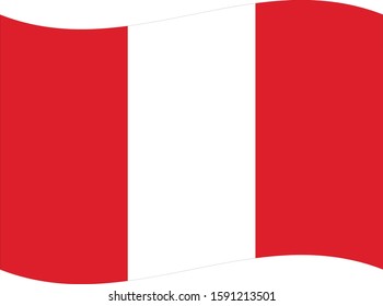 vector illustration of Wave flag of Peru