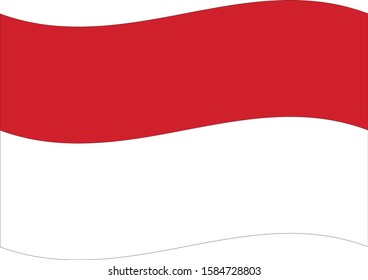 Vector illustration of Wave flag of Poland on white background