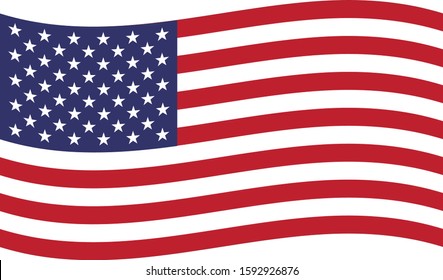 vector illustration of Wave flag of USA