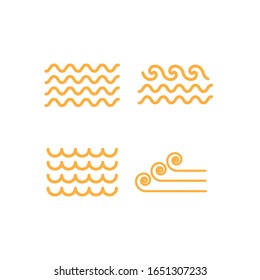 Vector illustration, wave icon template, can be used for topics surf, beach, ocean, sea, water