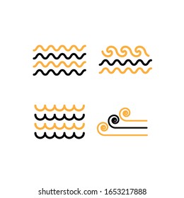 Ilustración vectorial, plantilla de icono de onda, se puede utilizar para temas de surf, playa, océano, mar, agua