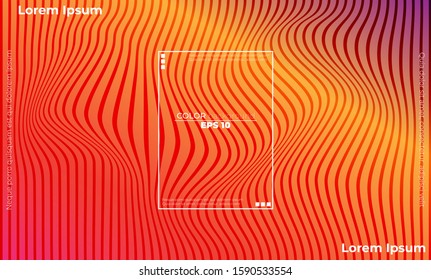 . Vector illustration. Wave with lines created using blend tool. Applicable for gift card, desktop, poster template,  landing page, ui, ux ,cover book,  baner, social media posted, sale, timeline