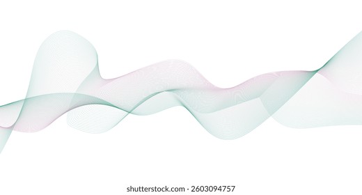 Vector illustration. Wave with lines created using blend tool.